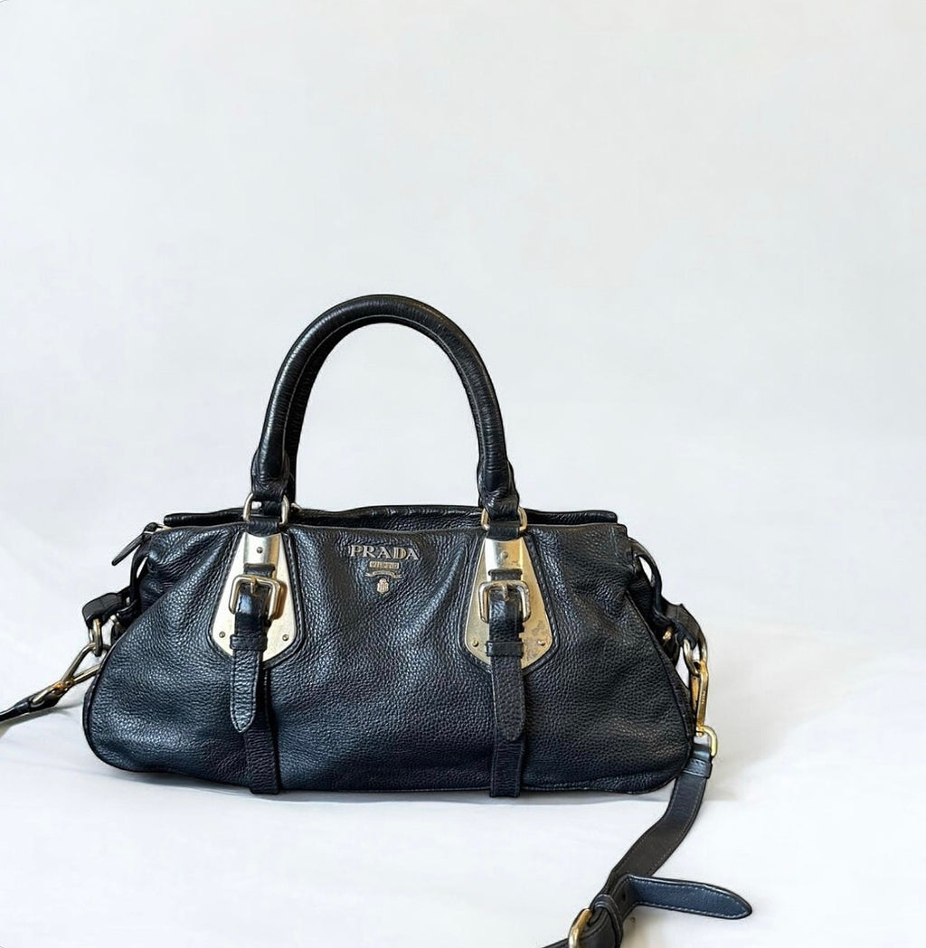 Prada Black Vitello Daino Bag